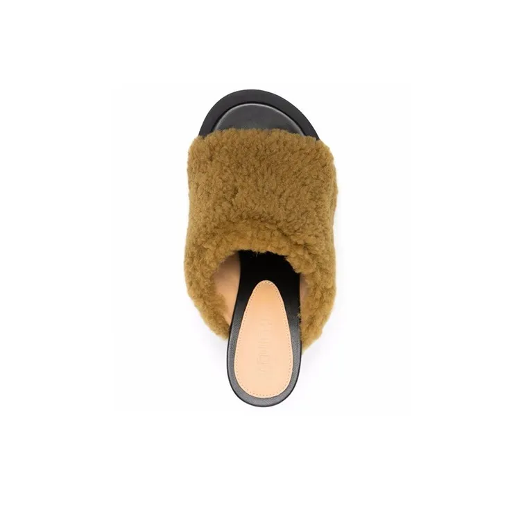 Jacquemus Shearling Asymmetric 75mm Mules-4