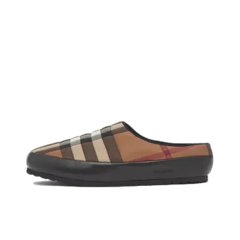 Burberry Birch Check Print Slipper Dark Brown