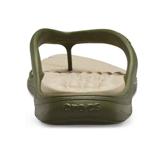 Crocs Antibacterial Quiet Quick Dry Flip Flops Unisex Army Green-5