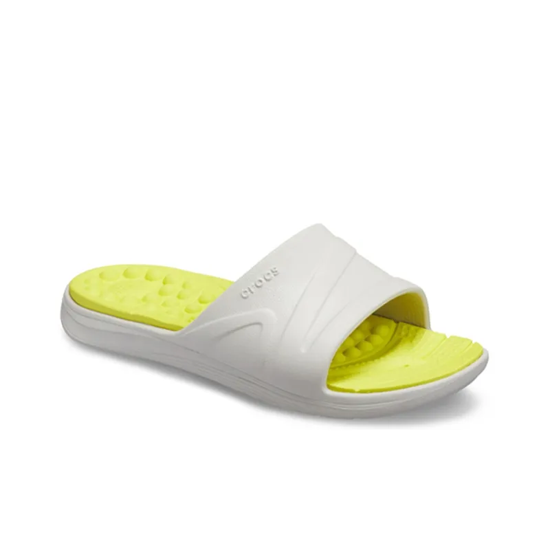 Crocs Reviva Broad Strap Round Toe Slides 'Yellow White'-2