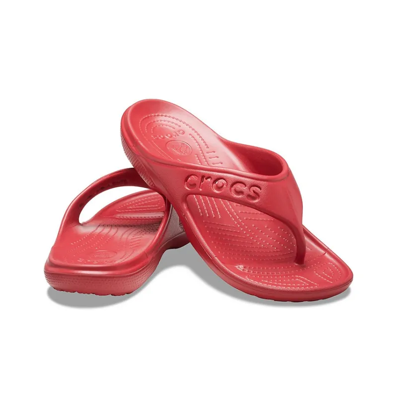 Crocs Baya Minimalistic Casual Flat Flip Flops Red-3