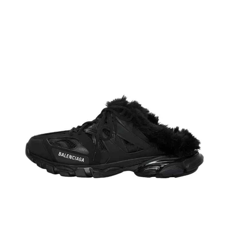 Balenciaga Track Mule Faux Fur Black-0