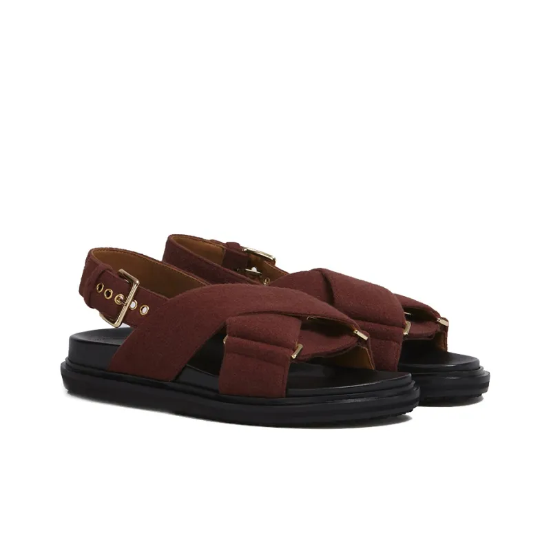 MARNI Fussbett Strap Sandals Women's Brown-1