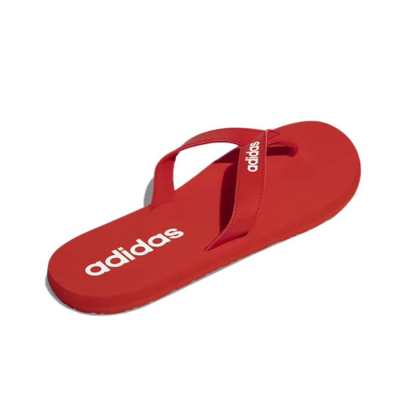 Adidas Eezay Rubber Sole Quiet Slip-Resistant Slide Slippers Unisex Red White-3