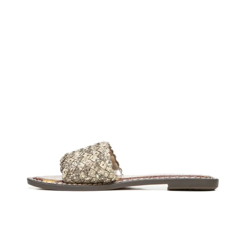 SAM EDELMAN Geraldine Slide Slippers Women's Taupe Snakeskin Print-0