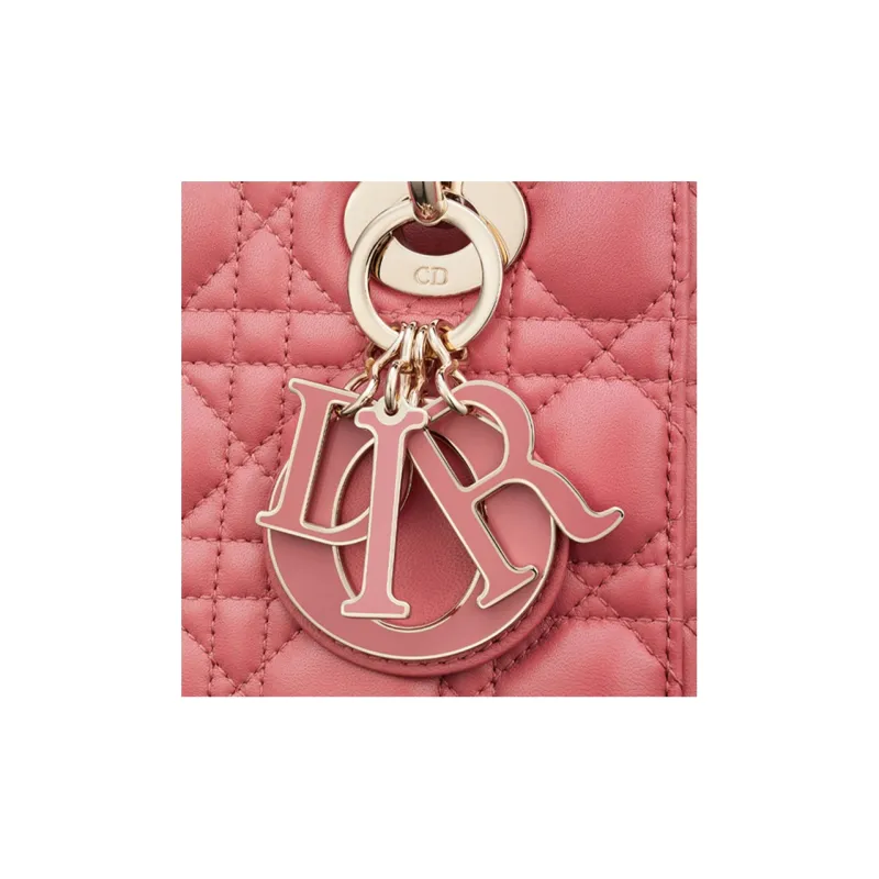 DIOR Sheepskin Lady Dior Bag, Shoulder Bag, Crossbody Bag, Handbag Trumpets Women's Pink-3