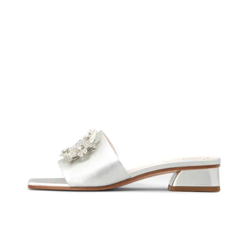 Roger Vivier RV BOUQUET STRASS Slide Slippers Women's Silver