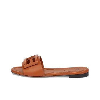 FENDI Ff Logo Plaque Open Toe Sandals Women's
