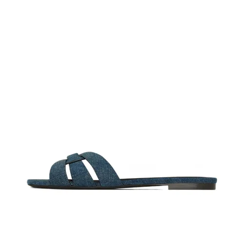 SAINT LAURENT Slip-on Denim Sandals