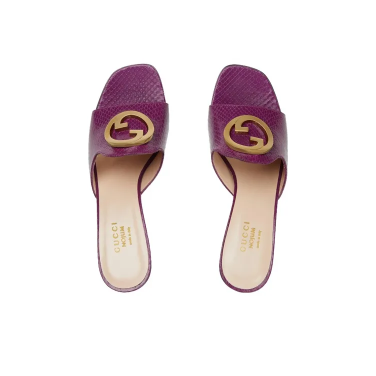 GUCCI Blondie Slide Slippers Women's Purple-3