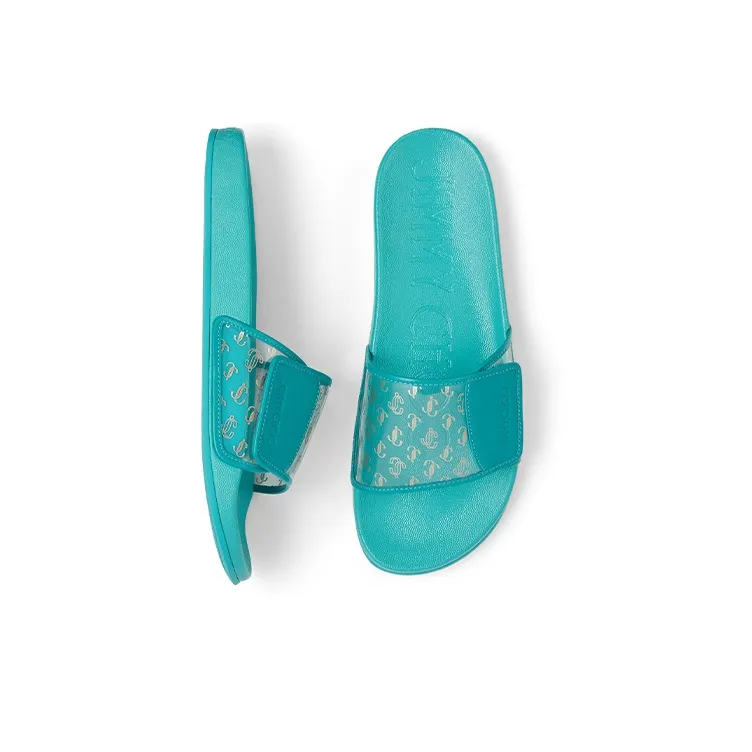 Jimmy Choo Slide Slippers Women's Blue-3