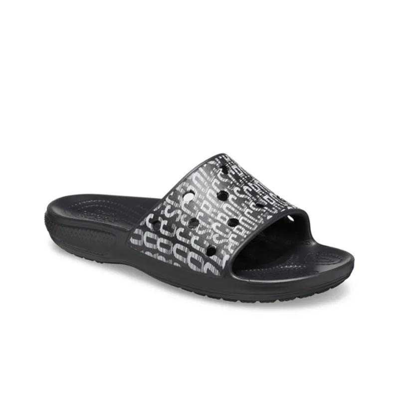 Crocs Classic Logo Motion Slides 'Black White'-2