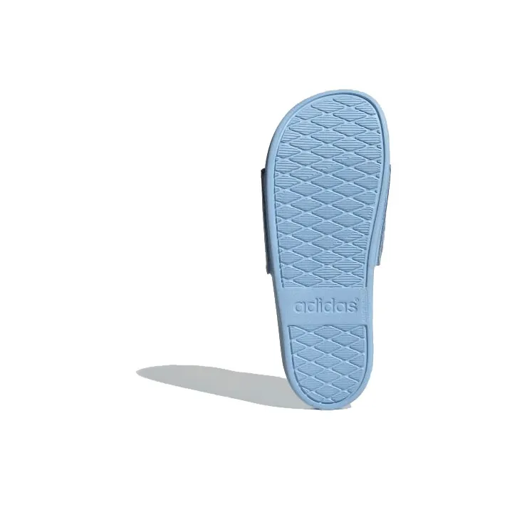 Adidas Adilette Comfort Slides '3 Stripes Shimmer Glow Blue' Women's-4