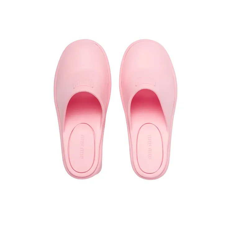 MIU MIU Abrasion Resistant Closed Toe Slippers Women's Pink-4