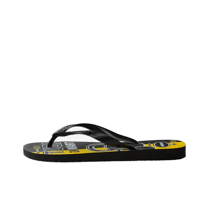 Havaianas Top Athletic Beach Flip Flops Men's Black Yellow-3