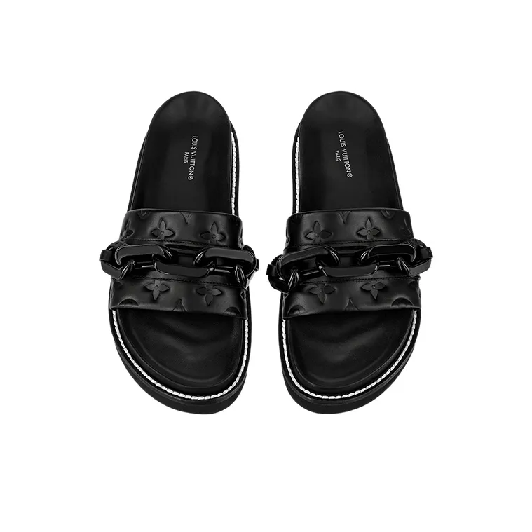 LOUIS VUITTON Sunset Stylish Sandal Women's Black-4