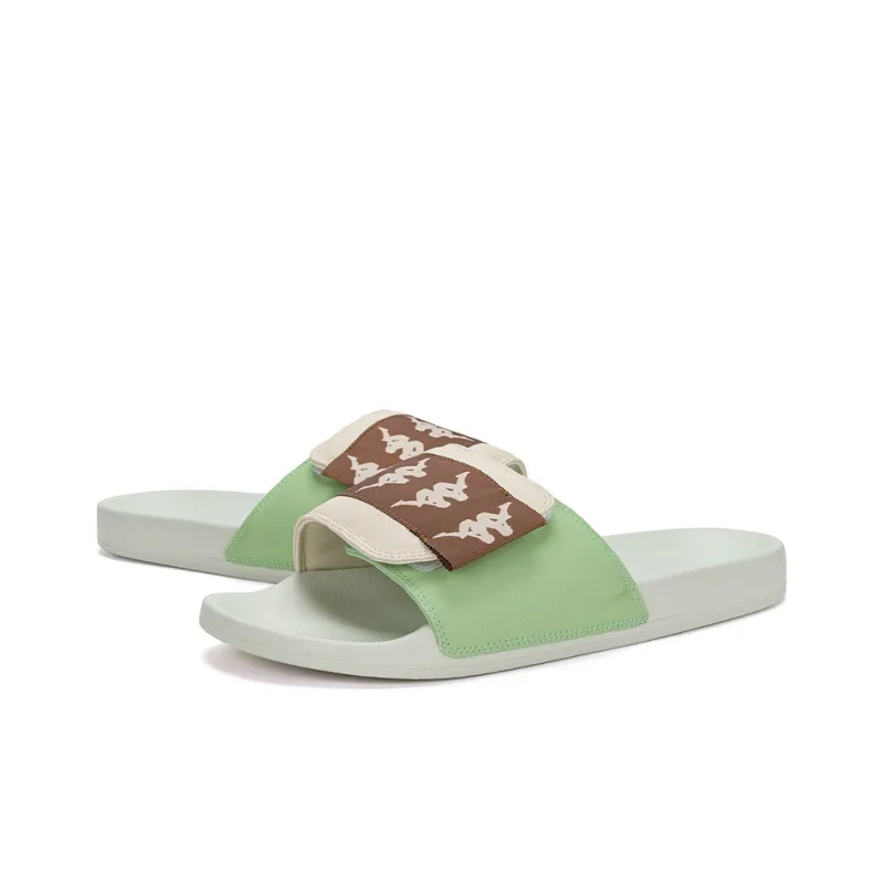 Kappa Slip Resistant Slide Slippers Unisex Green Brown-3