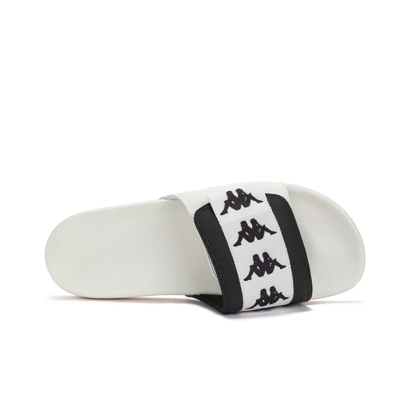 Kappa Slide Slippers Unisex Black White-4
