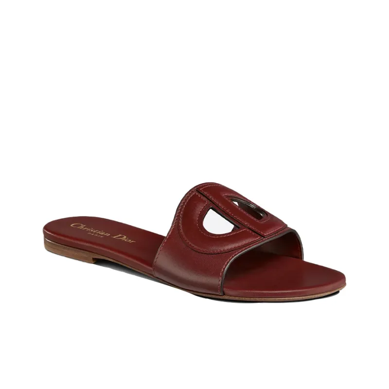 DIOR D-Club Slide Slippers Women's Red/Brown-2