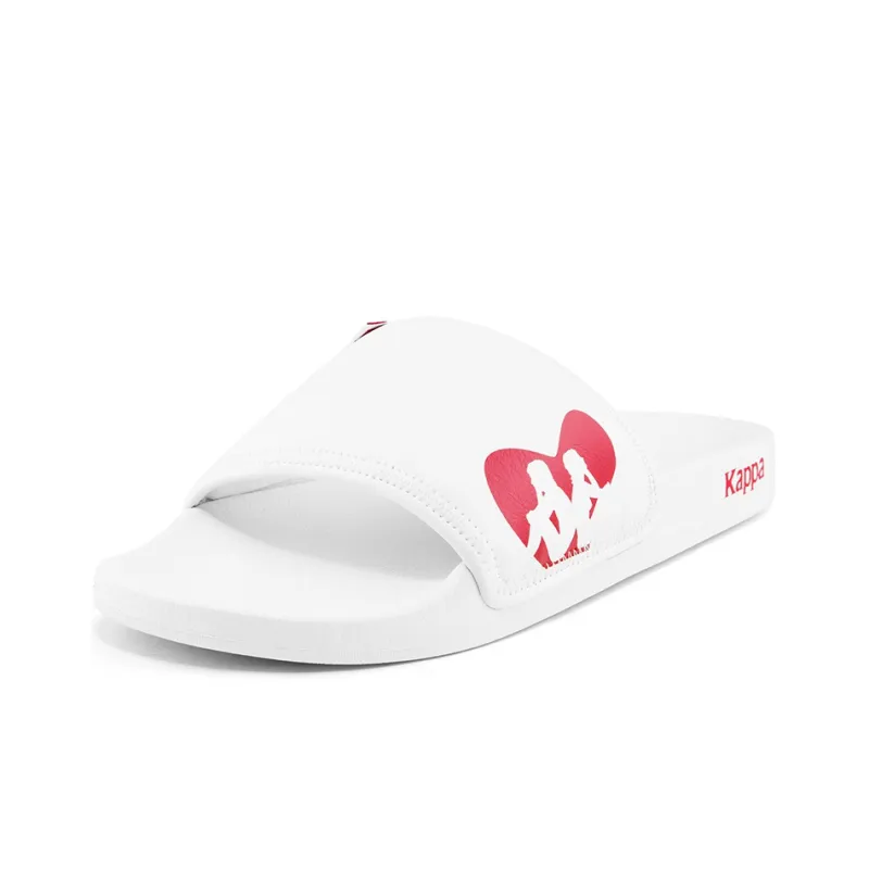 Kappa Slide Slippers Unisex Jasmine White/Cherry Red-1