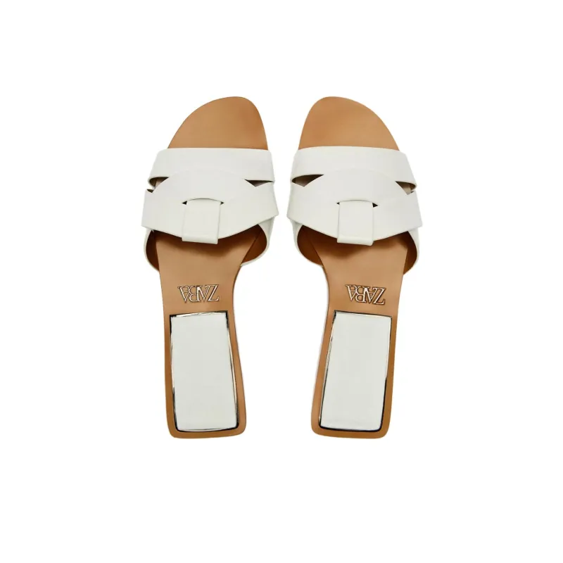 ZARA Rubber Sole Slide Slippers Women's Gray-2