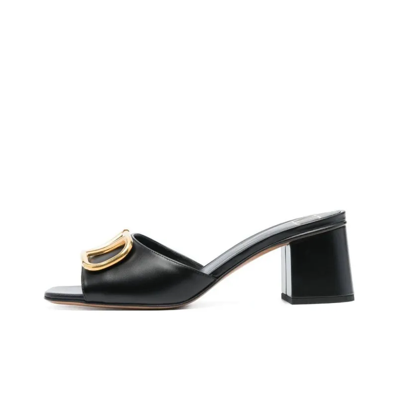Valentino Slide Slippers Women's Black-0