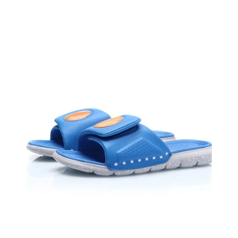 LiNing WAY OF WADE Rubber Sole Quiet Slide Slippers Men's Blue-2