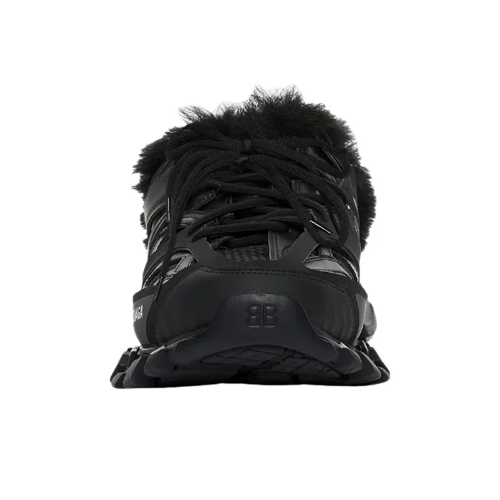 Balenciaga Track Mule Faux Fur Black-2