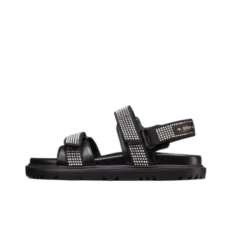 DIOR DIORAct Beach Sandals Women's Black POIZON