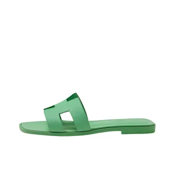 HERMES Oran Sandal Vert Pomme Epsom Calfskin Leather