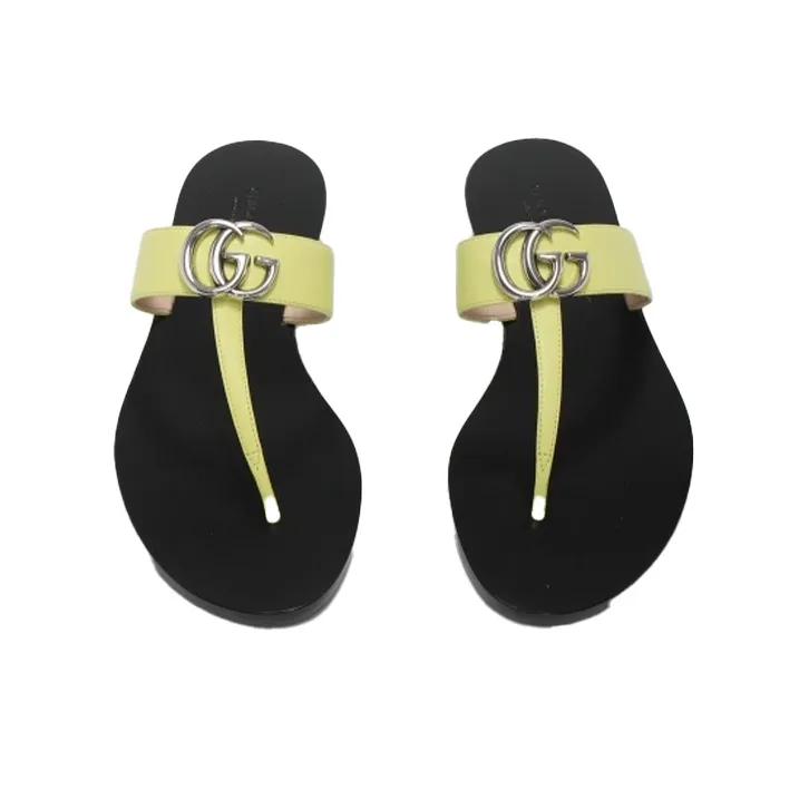 GUCCI Leather Sandals Yellow Women's-3