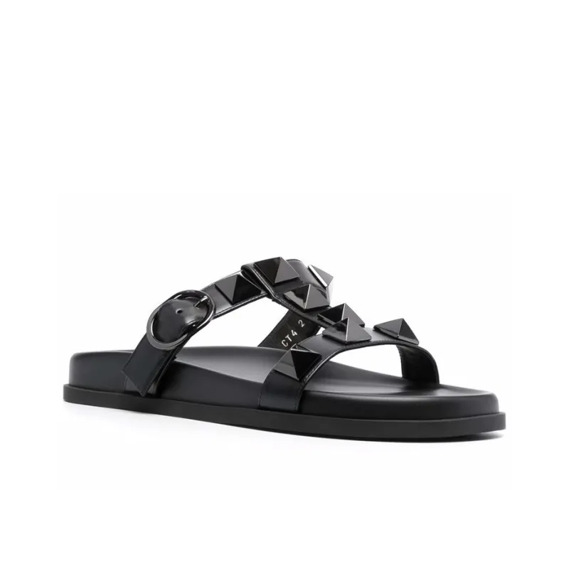 Valentino Rubber Sole Slip Resistant Slide Slippers Women's Black-1