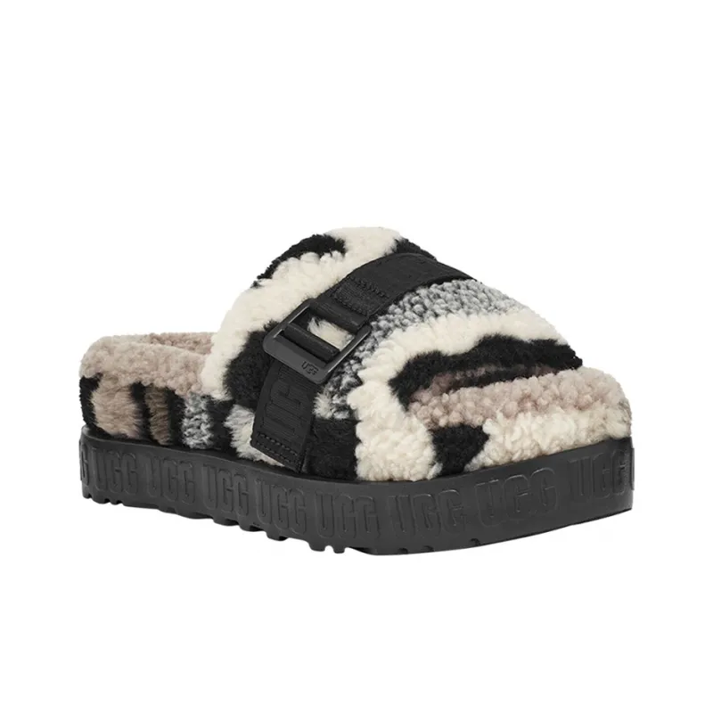UGG Rubber Sole Slide Slippers Women's Beige White Black-2