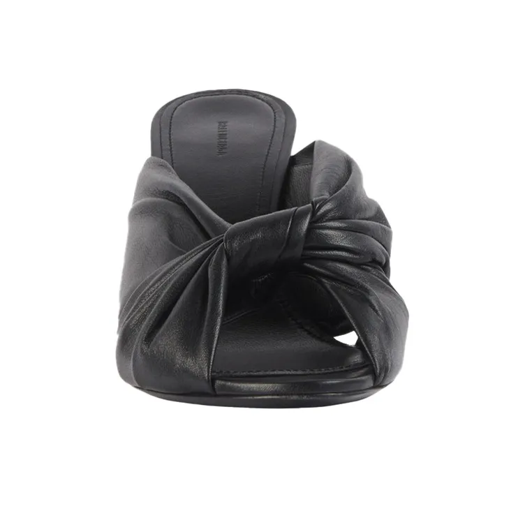 Balenciaga Small High Heels Black Slippers Women's-4