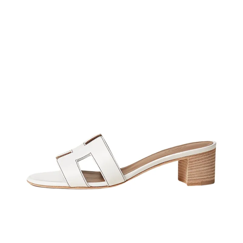 HERMES Oasis Stylish Sandal 5cm Women's White-0