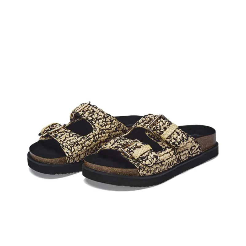 73Hours Quick Drying, Slip Resistant, Odor Resistant Slide Slippers Women's Black Apricot-2