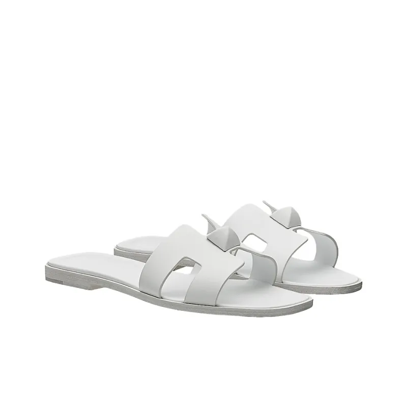 HERMES Oran Stylish Sandals Women's White-2