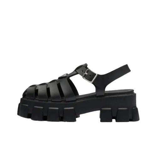 PRADA Monolith Foam Rubber 55mm Sandals Black