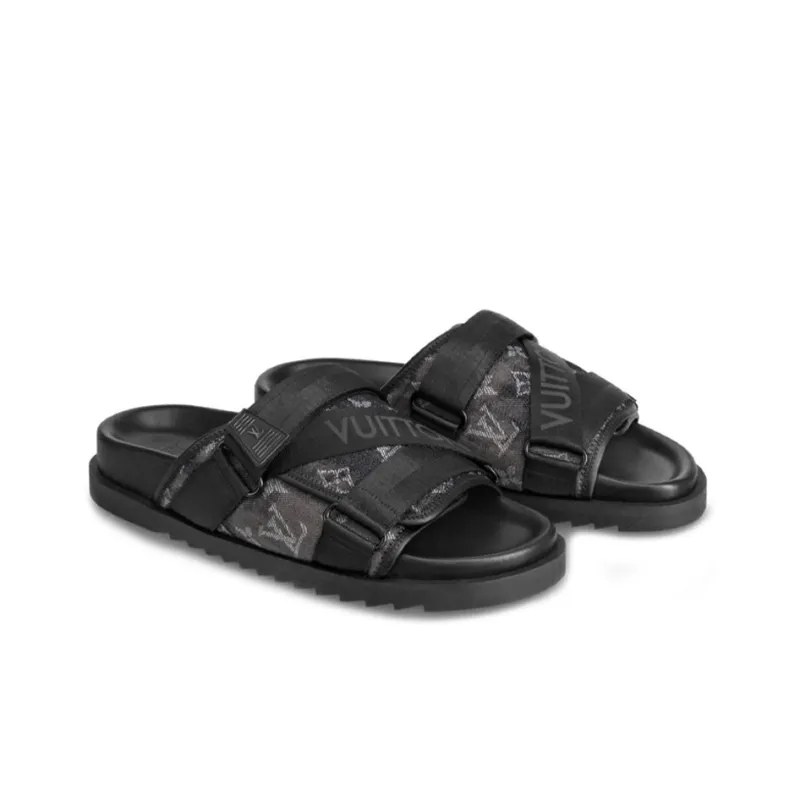 LOUIS VUITTON Honolulu Stylish Sandal Men's Black-3