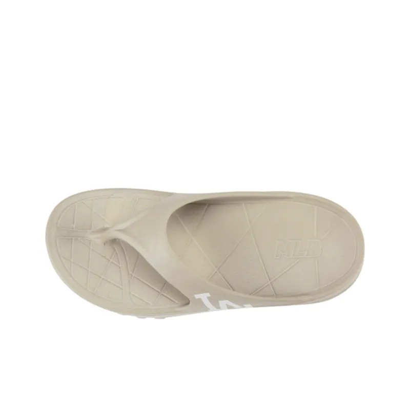 MLB Slipper Rubber Sole Graffiti Odor Resistant Flip Flops Unisex Beige Yellow-1