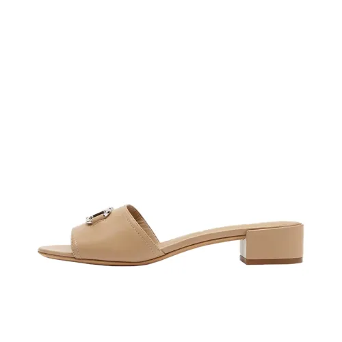 Ferragamo Gancini Slide Slippers Women's Light Camel