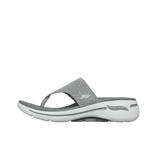 Skechers Go Walk Arch Fit Slide Slippers Women's Gray