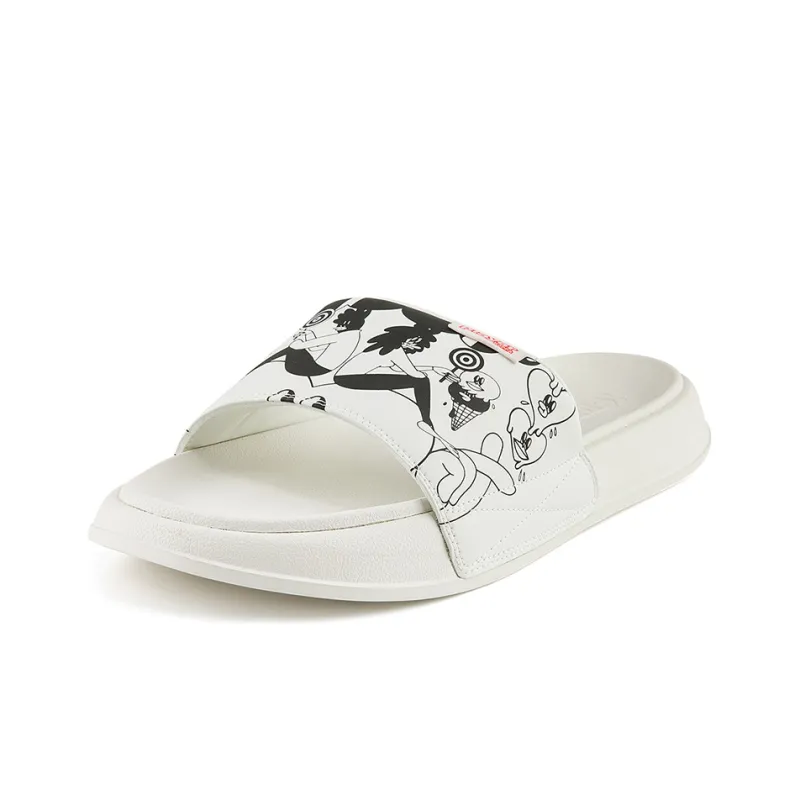 Kappa LALA COMPANY Rubber Sole Slide Slippers Unisex White-1