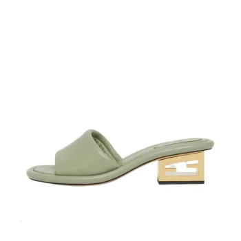 FENDI Baguette Slide Slippers 6cm Women's Green
