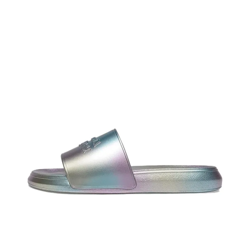 Alexander McQueen Metallic Debossed-logo Slides-0