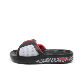 JORDAN Hydro Iii Retro 'Black Red' Slippers Gs