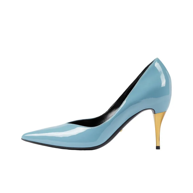 GUCCI Slim Heel High Heels 8.5cm Women's Light Blue-0