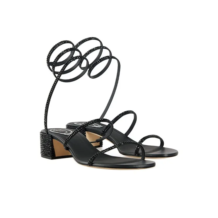 René Caovilla Snake Embellished Sandals-2