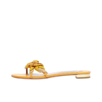 AQUAZZURA Abrasion-Resistant Slide Slippers Women's Yellow
