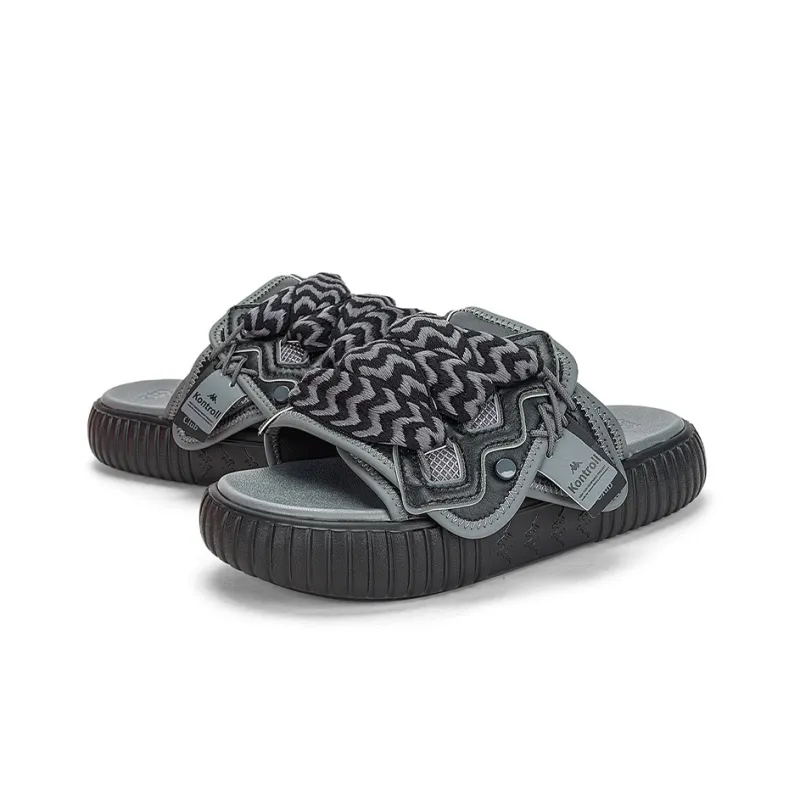 Kappa EVA Slip Resistant Slide Slippers Unisex Black Gray-3
